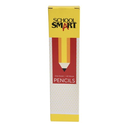 SCHOOL SMART Hexagonal No 2 Pencil with Latex-Free Eraser, Pack of 12 PK 083276